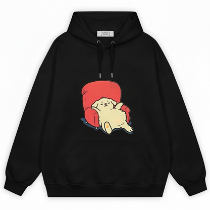 Lazy Dog on Sofa Cute Funny Graphic Hoodie H1118