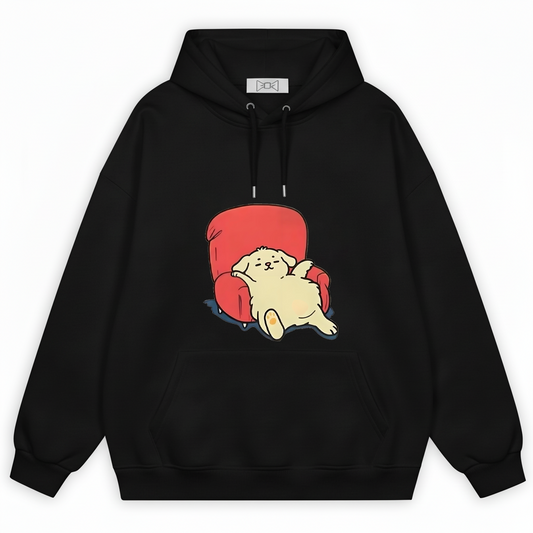 Lazy Dog on Sofa Cute Funny Graphic Hoodie H1118