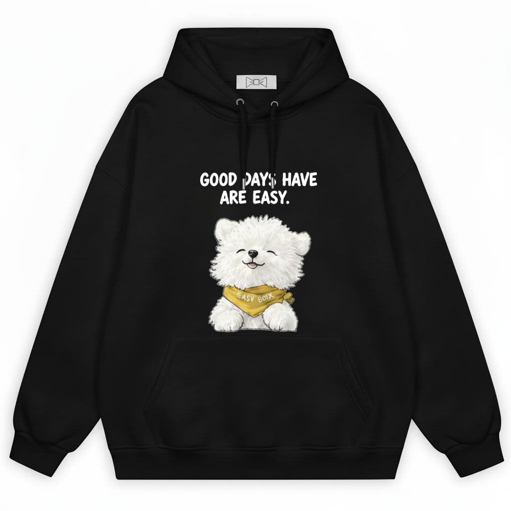 "Good Days Are Easy" Fluffy Bichon Dog Hoodie H1155