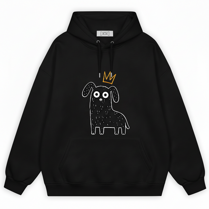Crown Dog Minimalist Doodle Graphic Hoodie H1122
