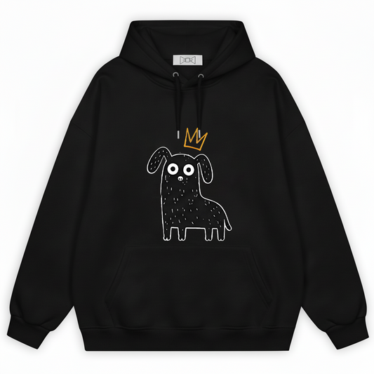 Crown Dog Minimalist Doodle Graphic Hoodie H1122