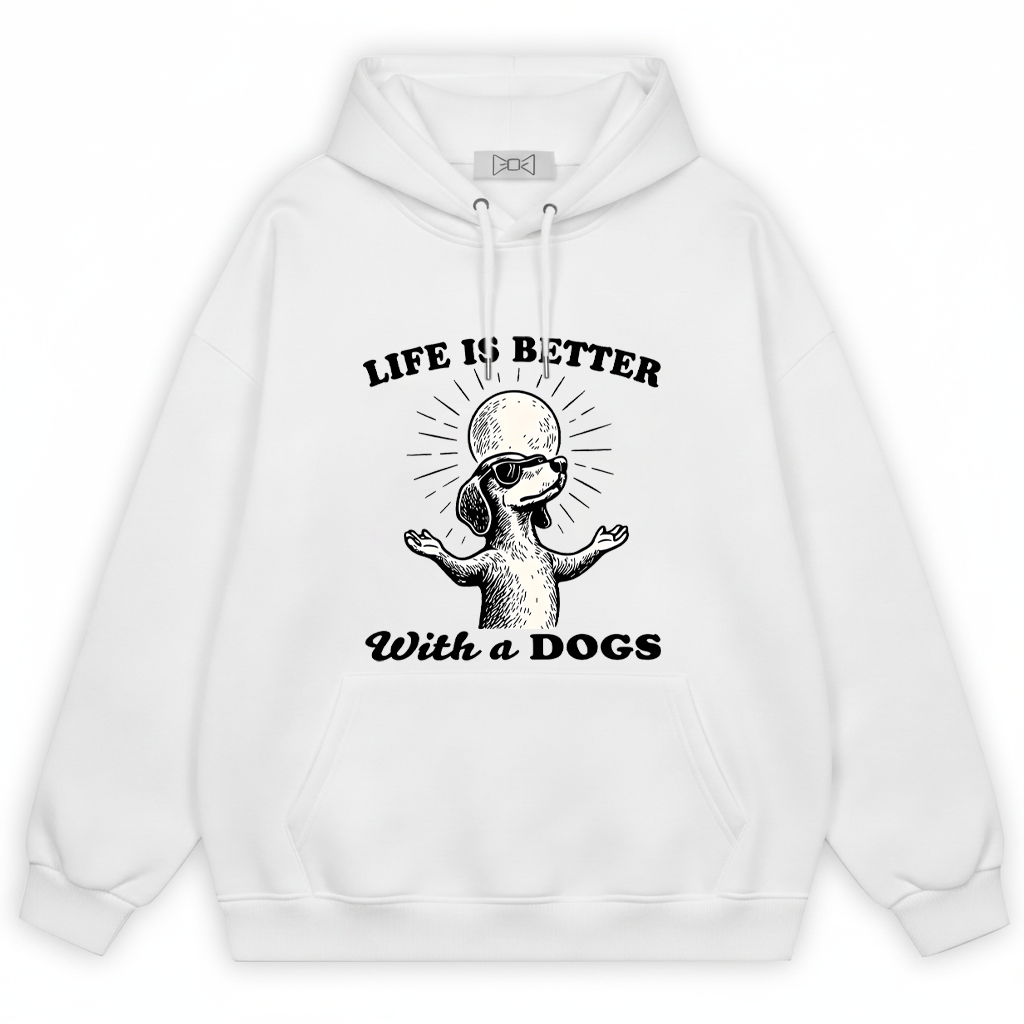 "Life Is Better With a Dog" Retro Dachshund Hoodie H1120