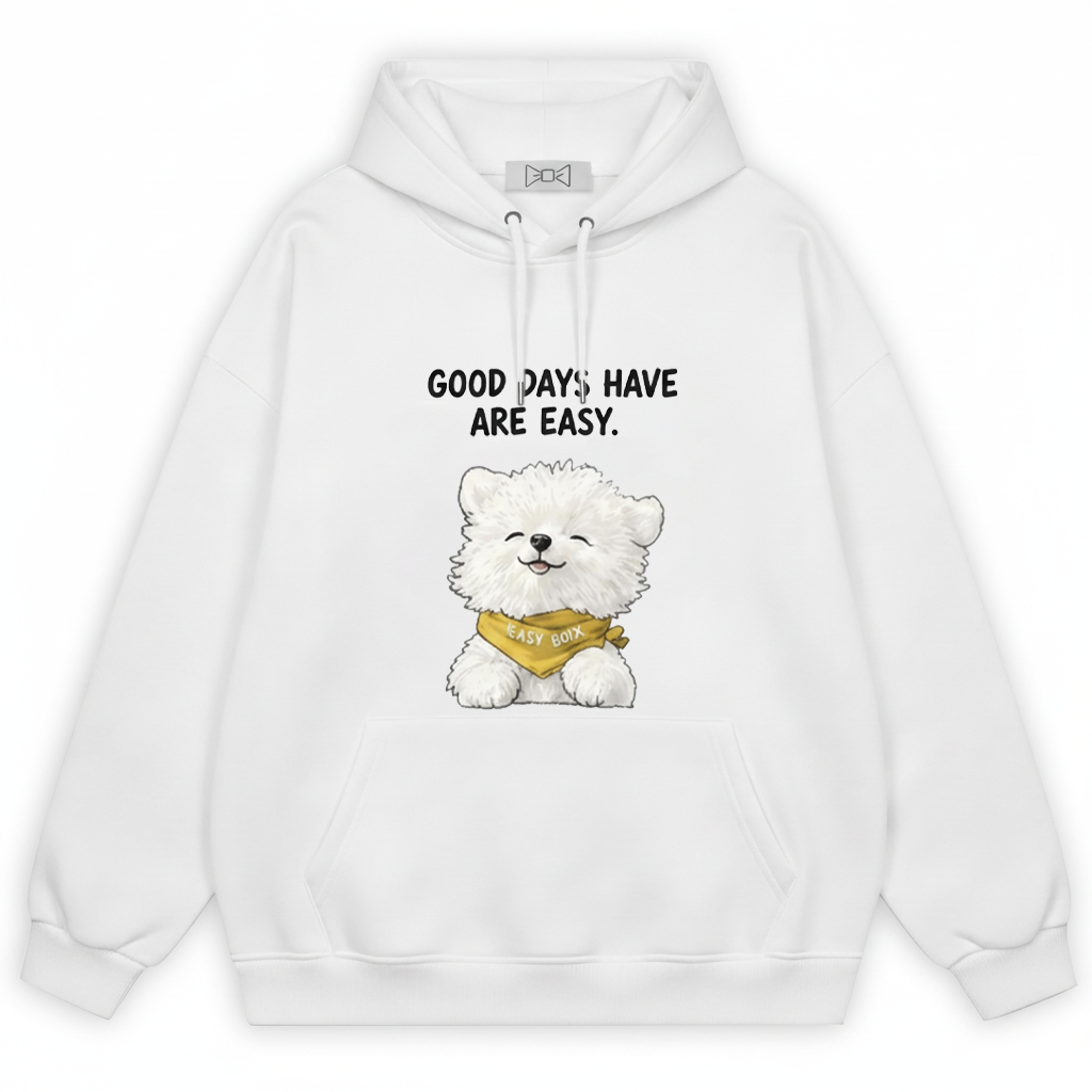 "Good Days Are Easy" Fluffy Bichon Dog Hoodie H1155
