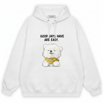 "Good Days Are Easy" Fluffy Bichon Dog Hoodie H1155