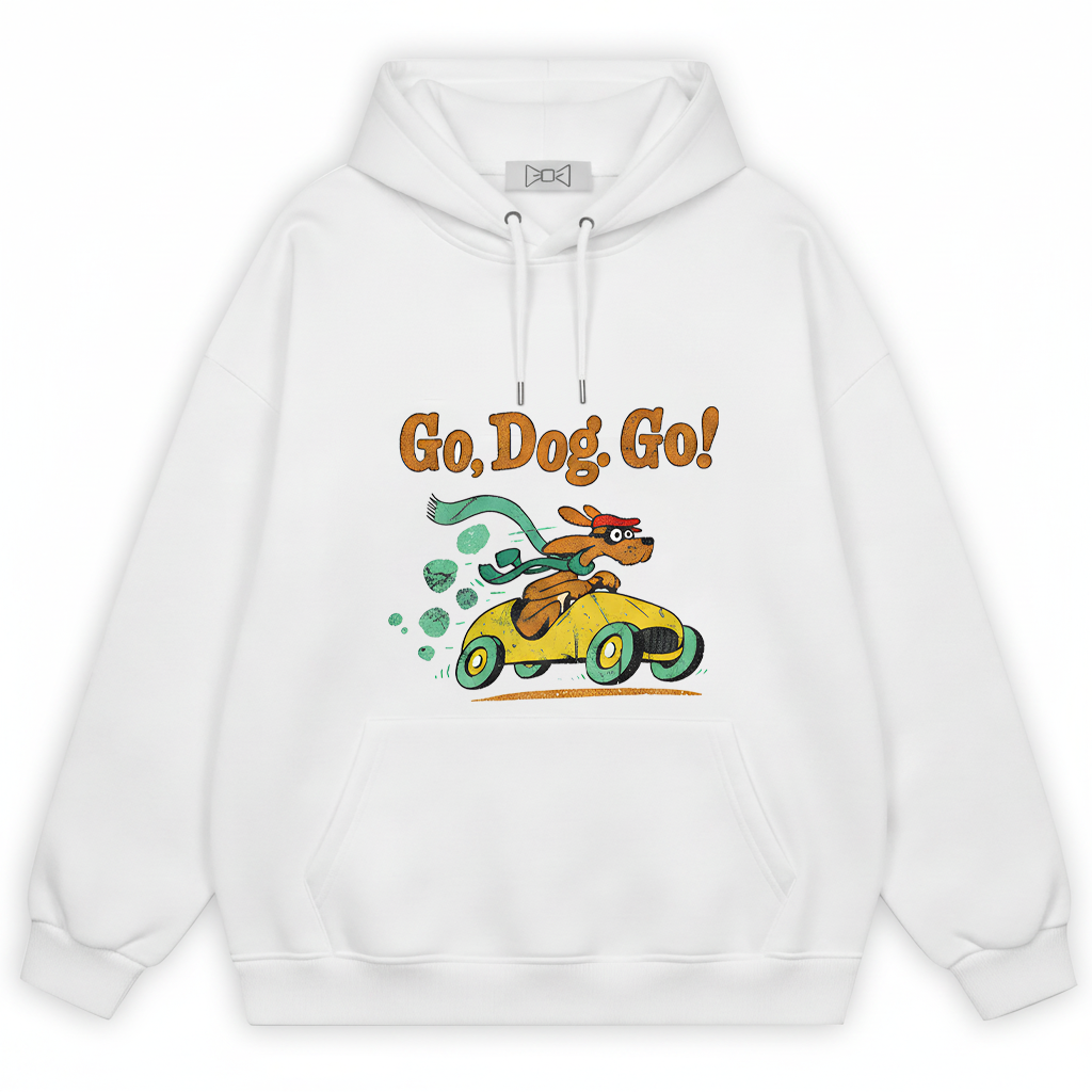 "Go Dog Go" Racing Dachshund Retro Funny Hoodie H1128