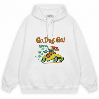 "Go Dog Go" Racing Dachshund Retro Funny Hoodie H1128