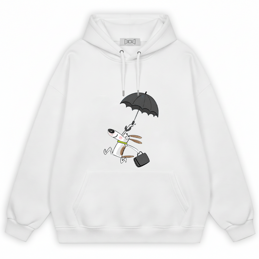 Flying Umbrella Dog Cute Minimalist Graphic Hoodie H1146