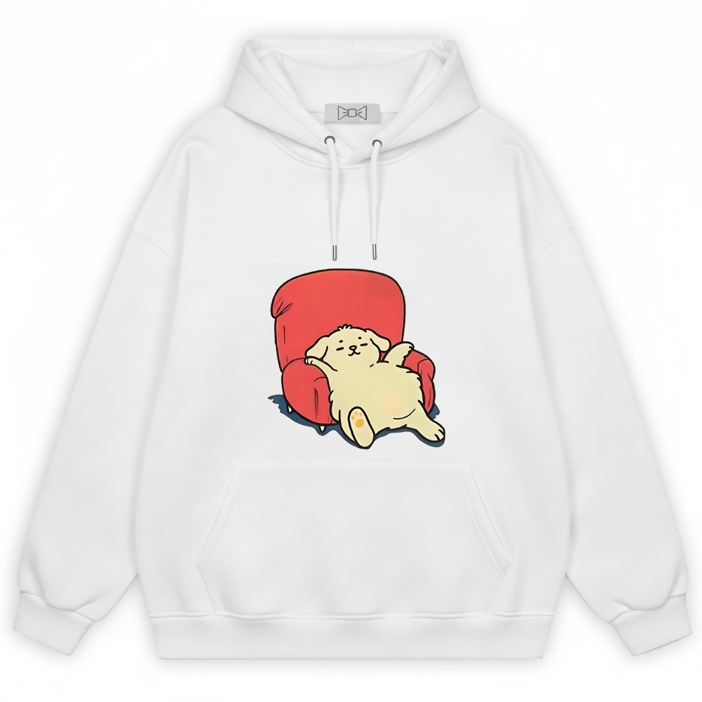 Lazy Dog on Sofa Cute Funny Graphic Hoodie H1118