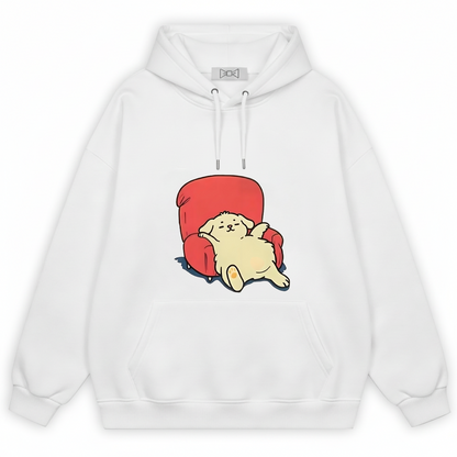 Lazy Dog on Sofa Cute Funny Graphic Hoodie H1118