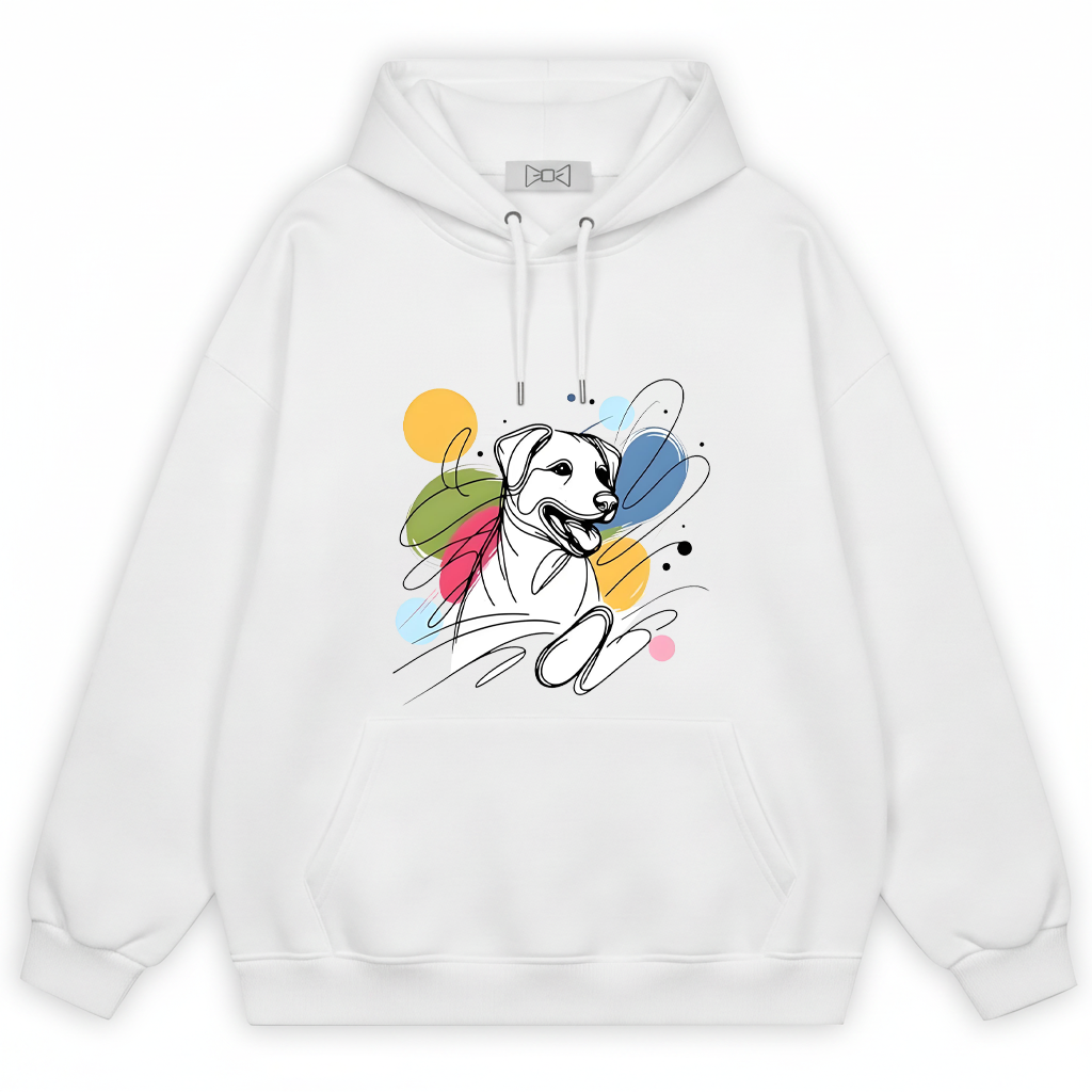 Colorful Abstract Line Art Dog Graphic Hoodie H1133