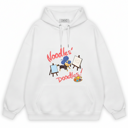 "Noodles' Doodles" Cute Artist Dachshund Graphic Hoodie H1142