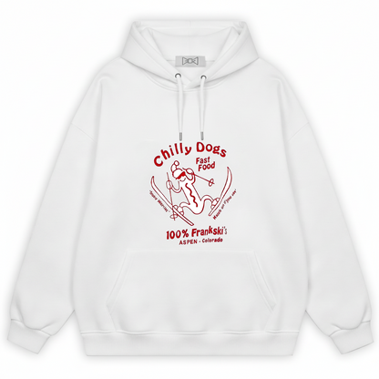 Chilly Dogs Skiing Dachshund Retro Funny Graphic Hoodie H1131