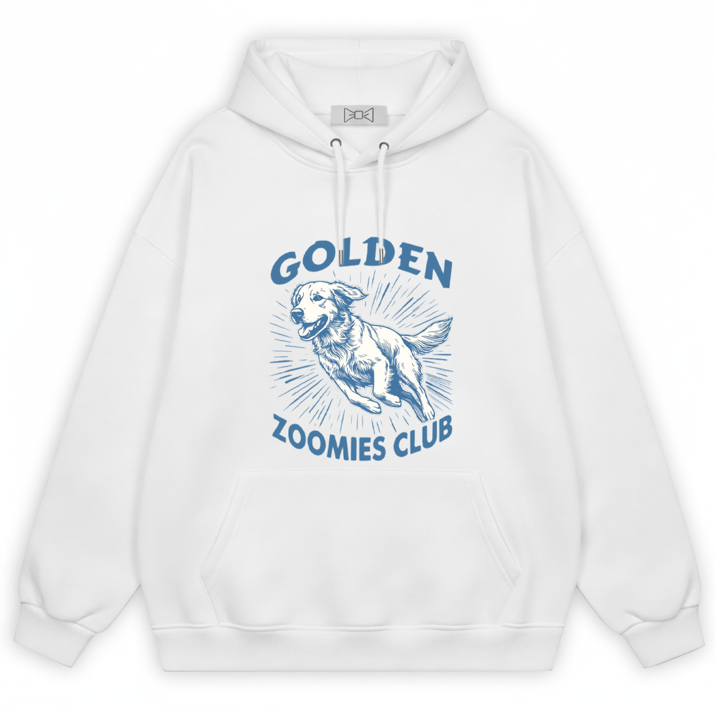Golden Zoomies Club Retro Golden Retriever Graphic Hoodie H1139