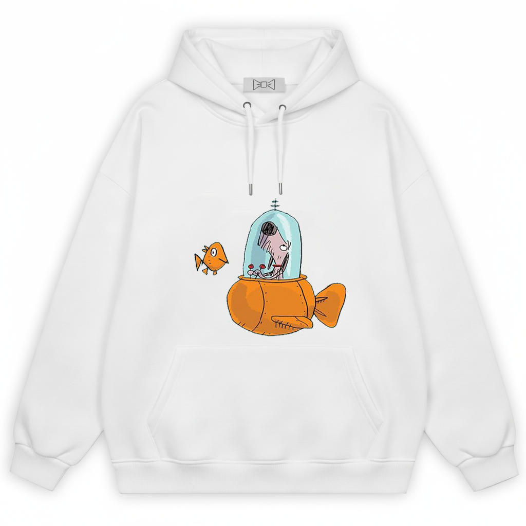 Dog in Fish Sub Funny Graphic Hoodie H1150