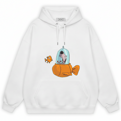 Dog in Fish Sub Funny Graphic Hoodie H1150