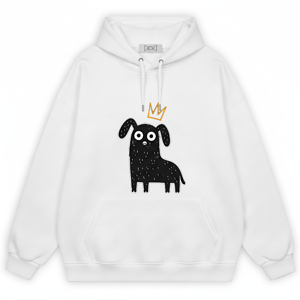 Crown Dog Minimalist Doodle Graphic Hoodie H1122