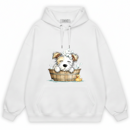 Bubble Bath Puppy Cute Watercolor Graphic Hoodie H1130
