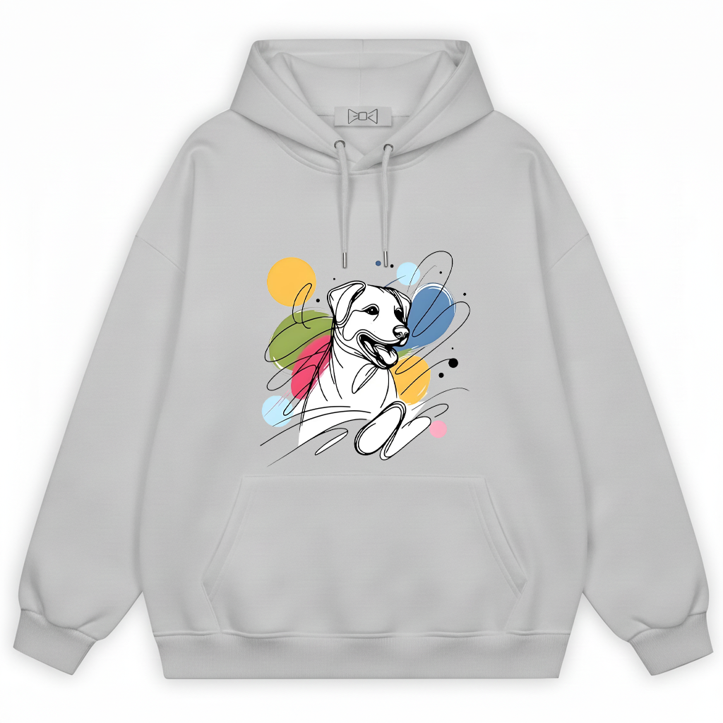 Colorful Abstract Line Art Dog Graphic Hoodie H1133
