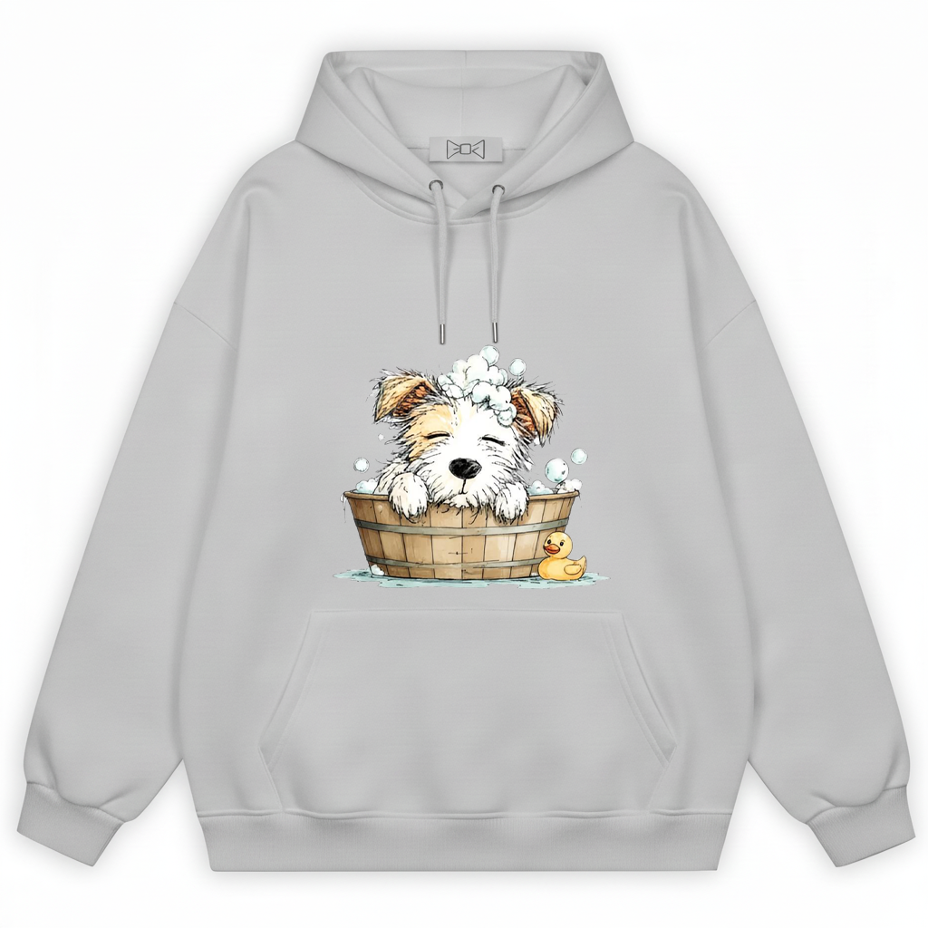 Bubble Bath Puppy Cute Watercolor Graphic Hoodie H1130