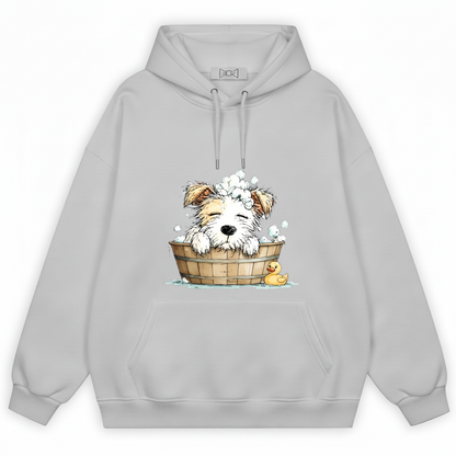 Bubble Bath Puppy Cute Watercolor Graphic Hoodie H1130
