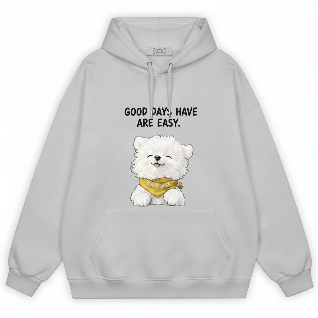 "Good Days Are Easy" Fluffy Bichon Dog Hoodie H1155