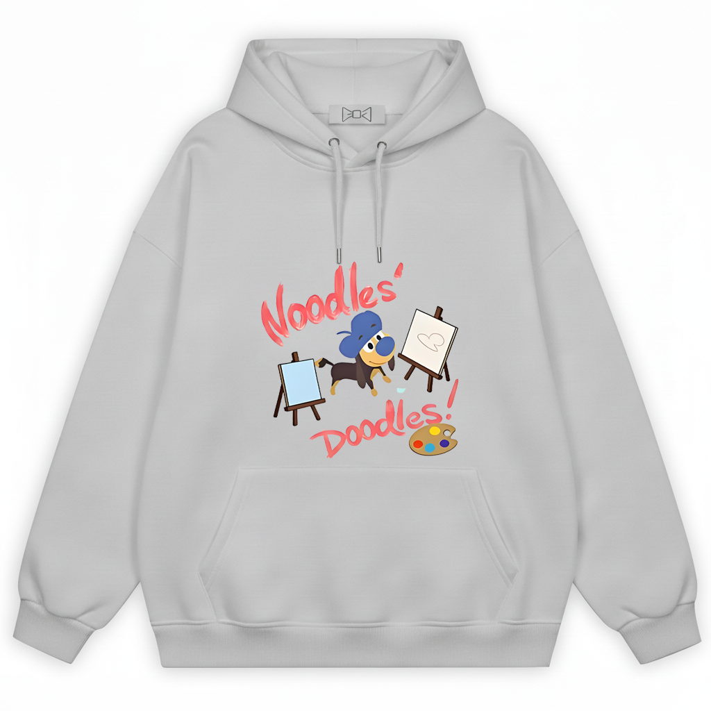 "Noodles' Doodles" Cute Artist Dachshund Graphic Hoodie H1142