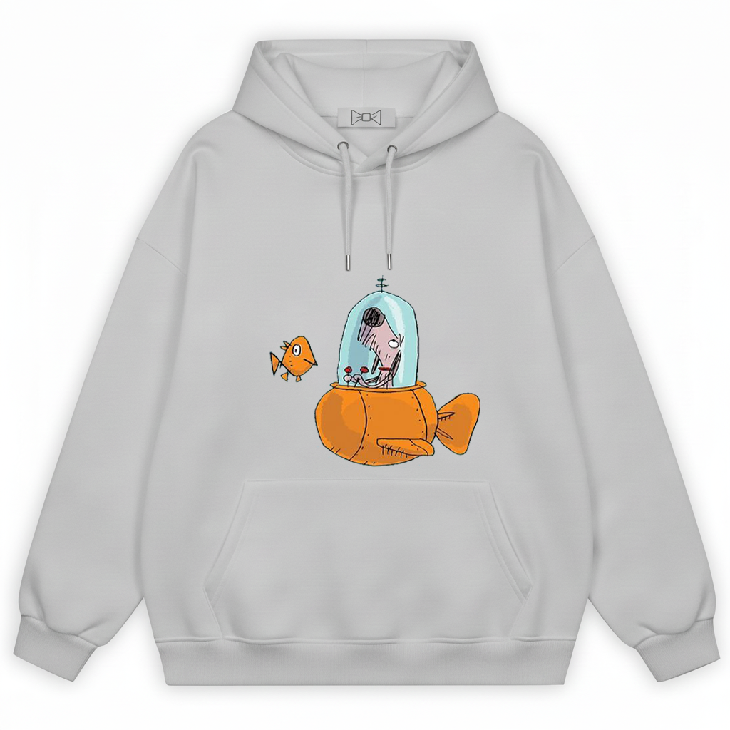 Dog in Fish Sub Funny Graphic Hoodie H1150