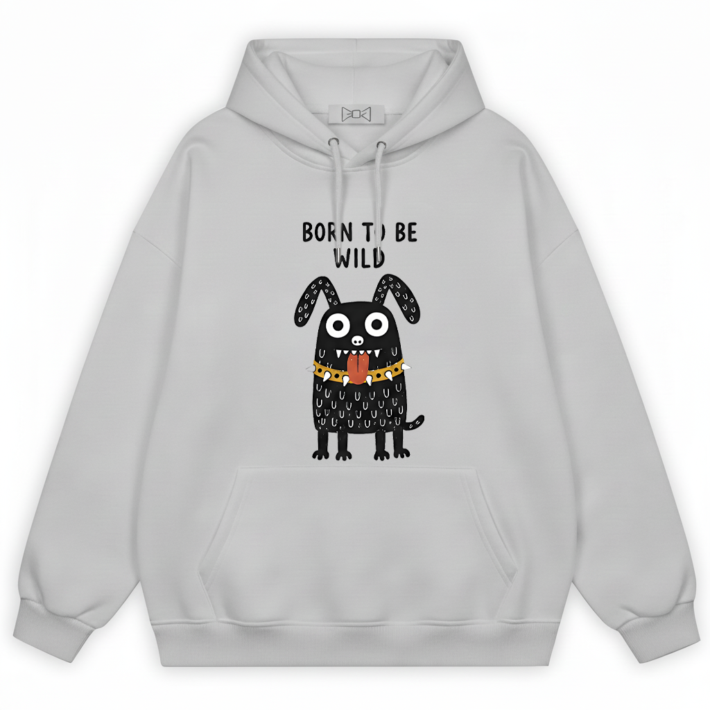 "Born to Be Wild" Punk Monster Dog Graphic Hoodie H1144