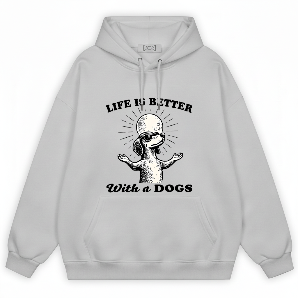 "Life Is Better With a Dog" Retro Dachshund Hoodie H1120