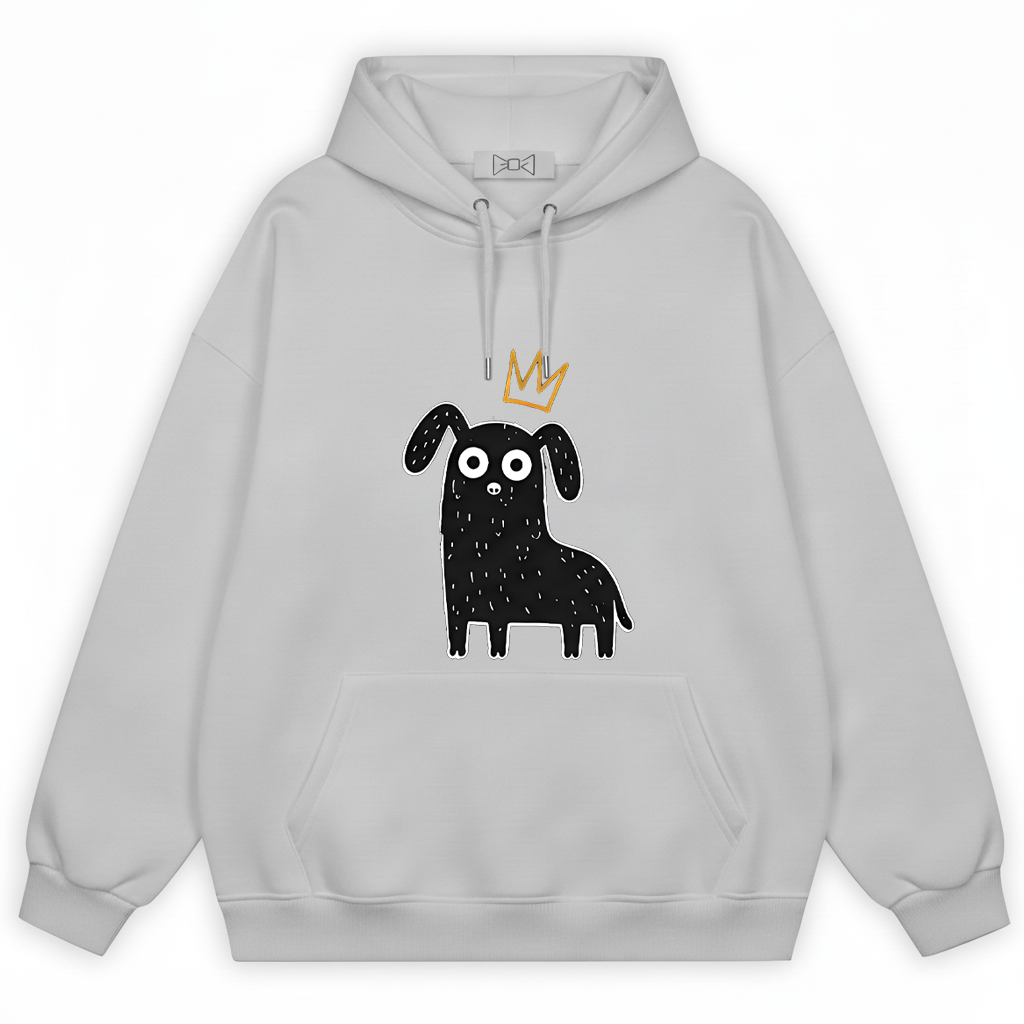 Crown Dog Minimalist Doodle Graphic Hoodie H1122