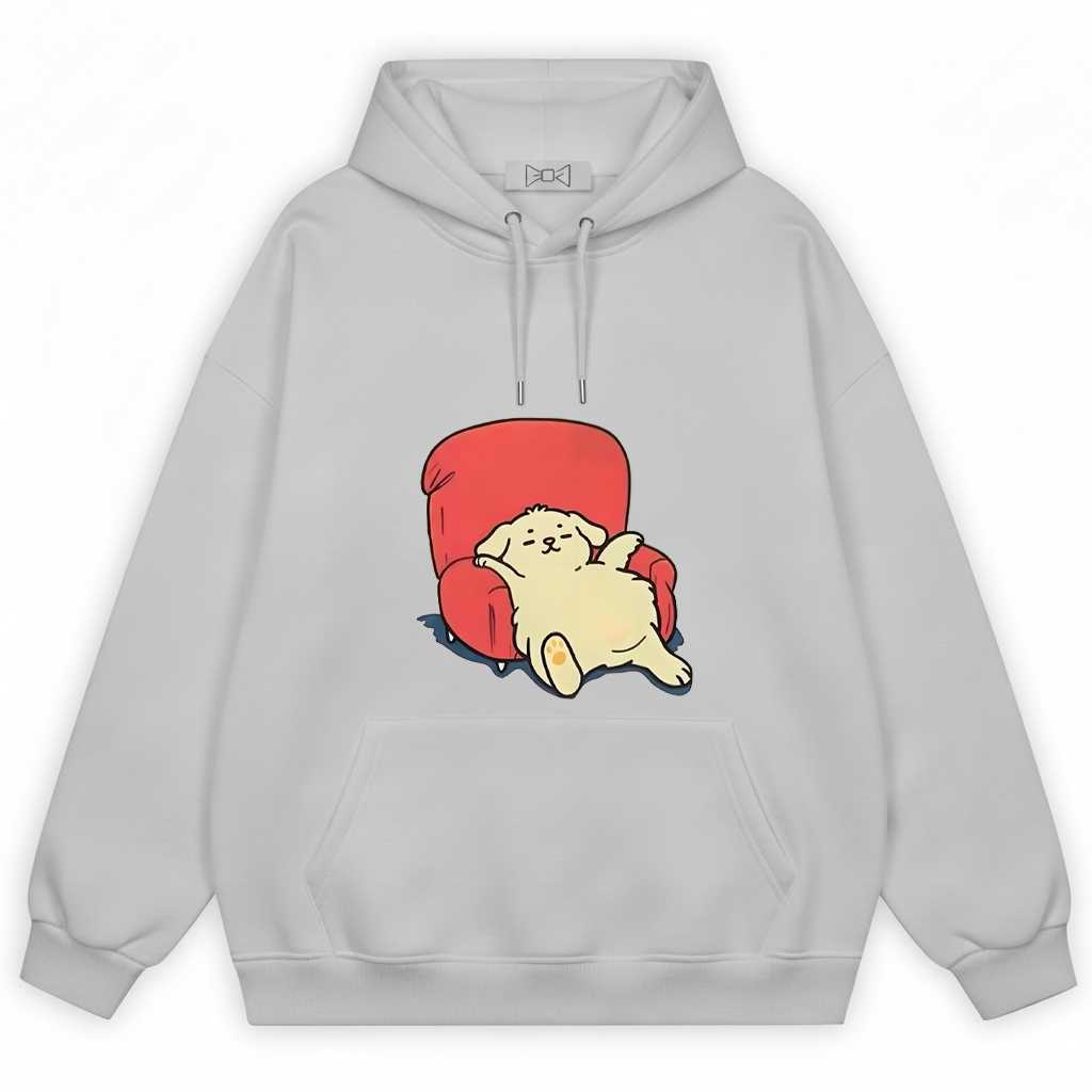 Lazy Dog on Sofa Cute Funny Graphic Hoodie H1118