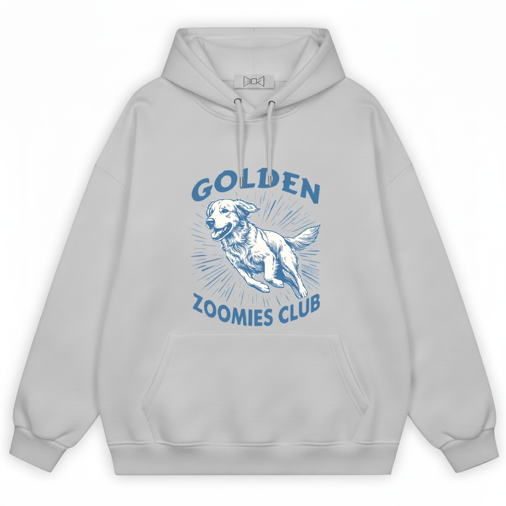 Golden Zoomies Club Retro Golden Retriever Graphic Hoodie H1139