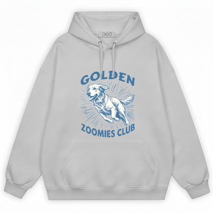 Golden Zoomies Club Retro Golden Retriever Graphic Hoodie H1139