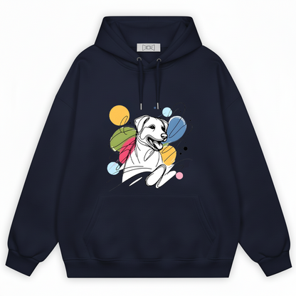 Colorful Abstract Line Art Dog Graphic Hoodie H1133