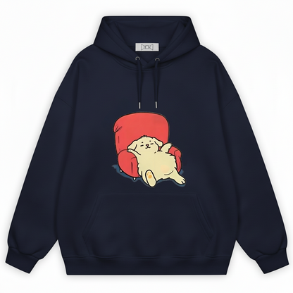 Lazy Dog on Sofa Cute Funny Graphic Hoodie H1118