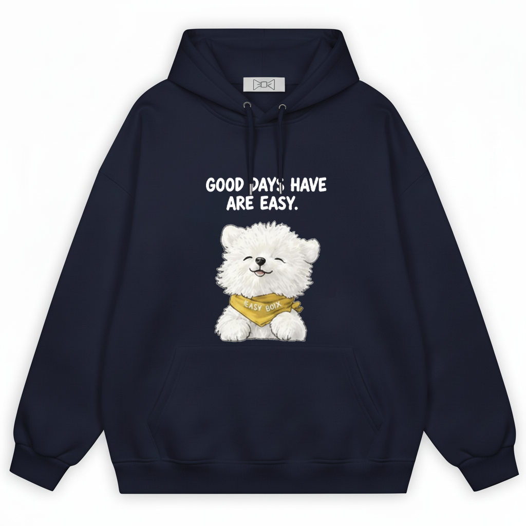 "Good Days Are Easy" Fluffy Bichon Dog Hoodie H1155