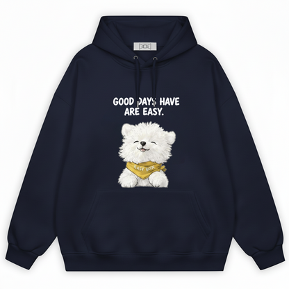 "Good Days Are Easy" Fluffy Bichon Dog Hoodie H1155