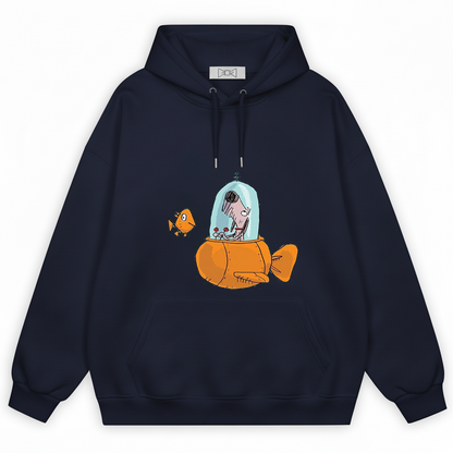 Dog in Fish Sub Funny Graphic Hoodie H1150