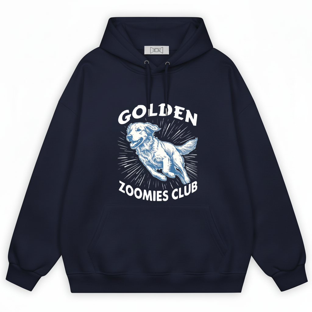 Golden Zoomies Club Retro Golden Retriever Graphic Hoodie H1139