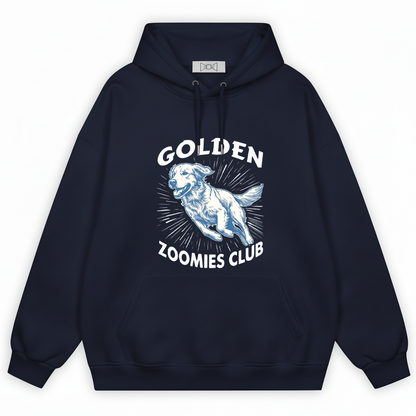 Golden Zoomies Club Retro Golden Retriever Graphic Hoodie H1139