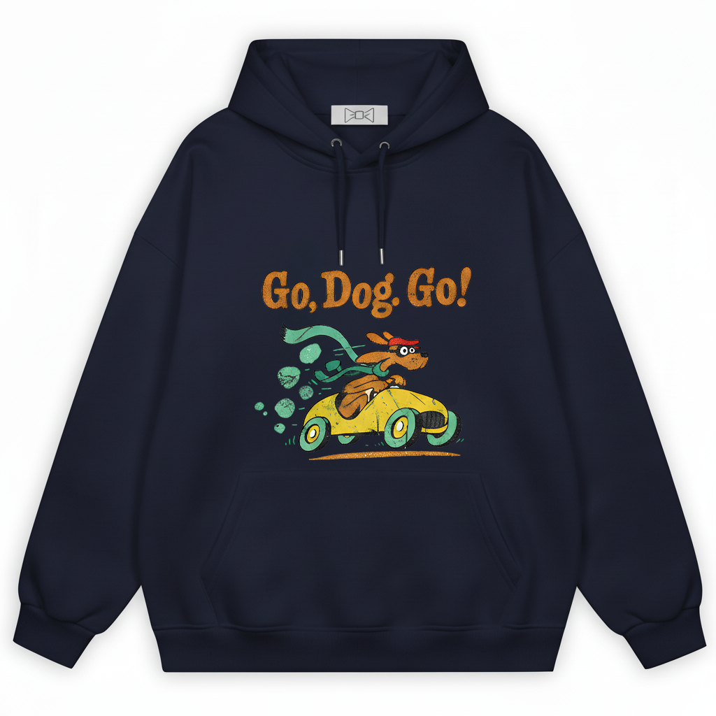 "Go Dog Go" Racing Dachshund Retro Funny Hoodie H1128