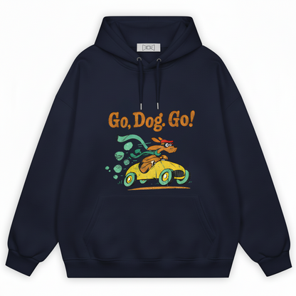 "Go Dog Go" Racing Dachshund Retro Funny Hoodie H1128
