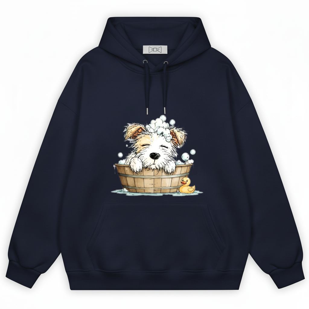 Bubble Bath Puppy Cute Watercolor Graphic Hoodie H1130