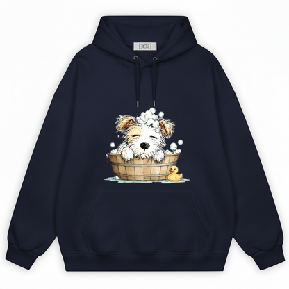Bubble Bath Puppy Cute Watercolor Graphic Hoodie H1130