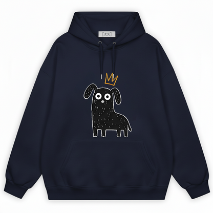 Crown Dog Minimalist Doodle Graphic Hoodie H1122