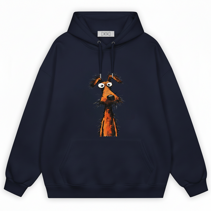 Crazy Stare Funny Scruffy Dog Minimalist Graphic Hoodie H1140