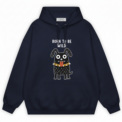 "Born to Be Wild" Punk Monster Dog Graphic Hoodie H1144