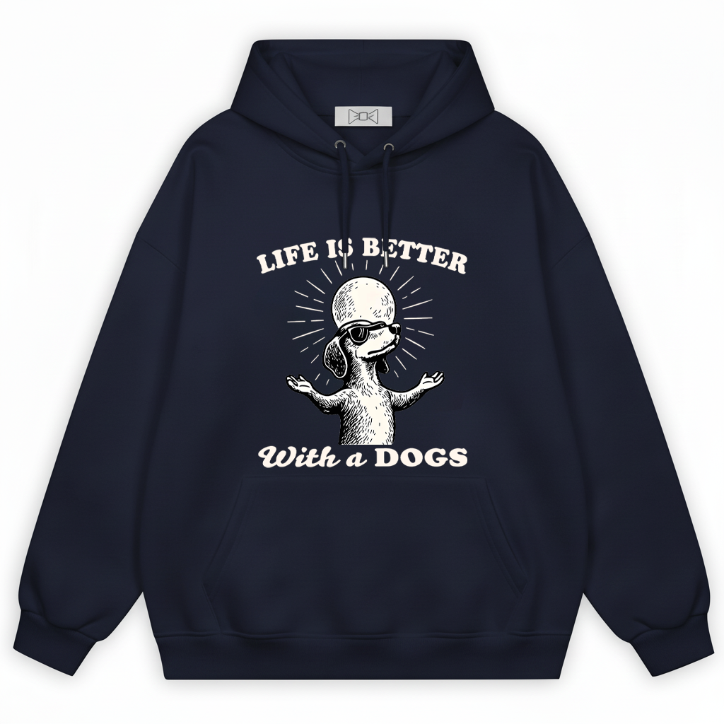 "Life Is Better With a Dog" Retro Dachshund Hoodie H1120