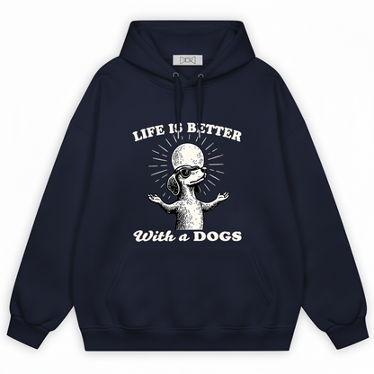 "Life Is Better With a Dog" Retro Dachshund Hoodie H1120