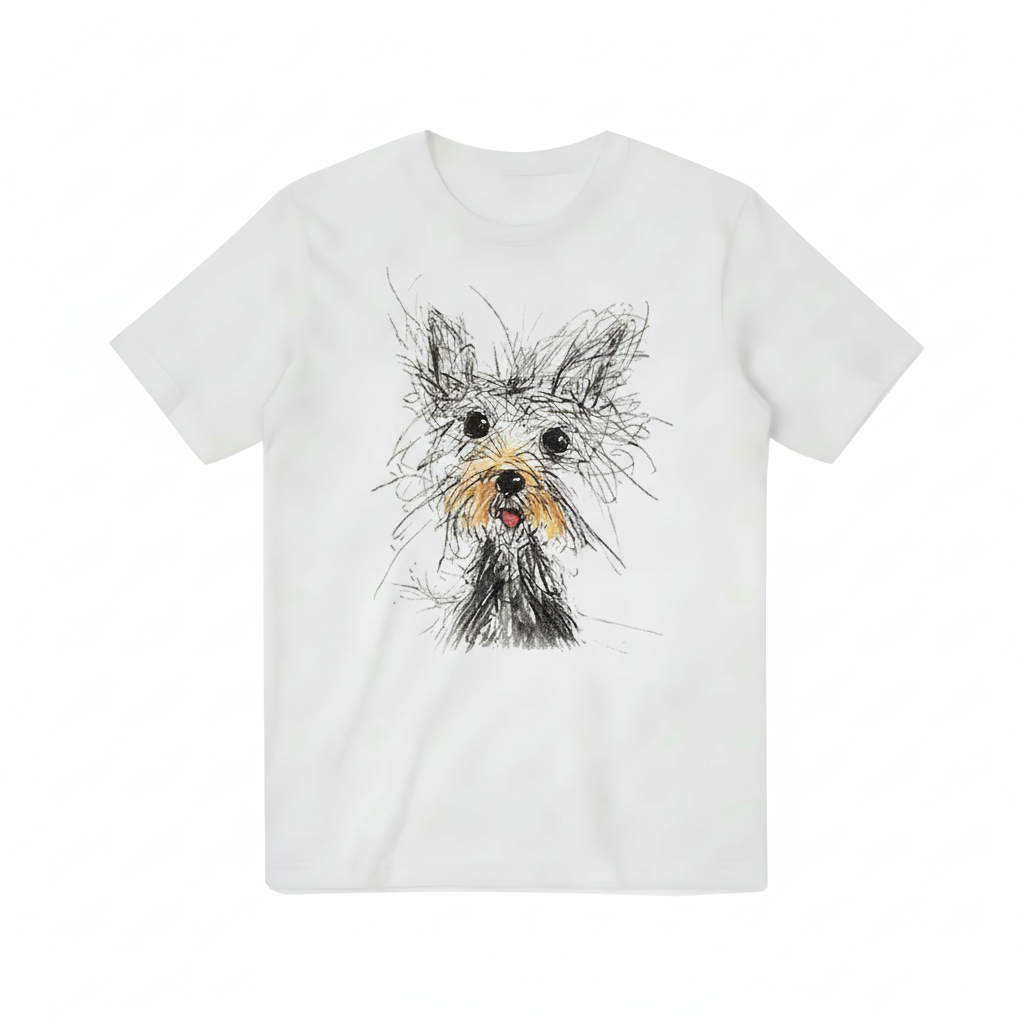 Sketchy Dog Graphic Tee – Unisex Cotton T-Shirt